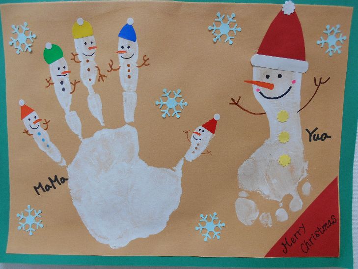 親 手形 子 足形 でクリスマスカード を作ろう とうかい村松宿こども園 のびのび子育て帳